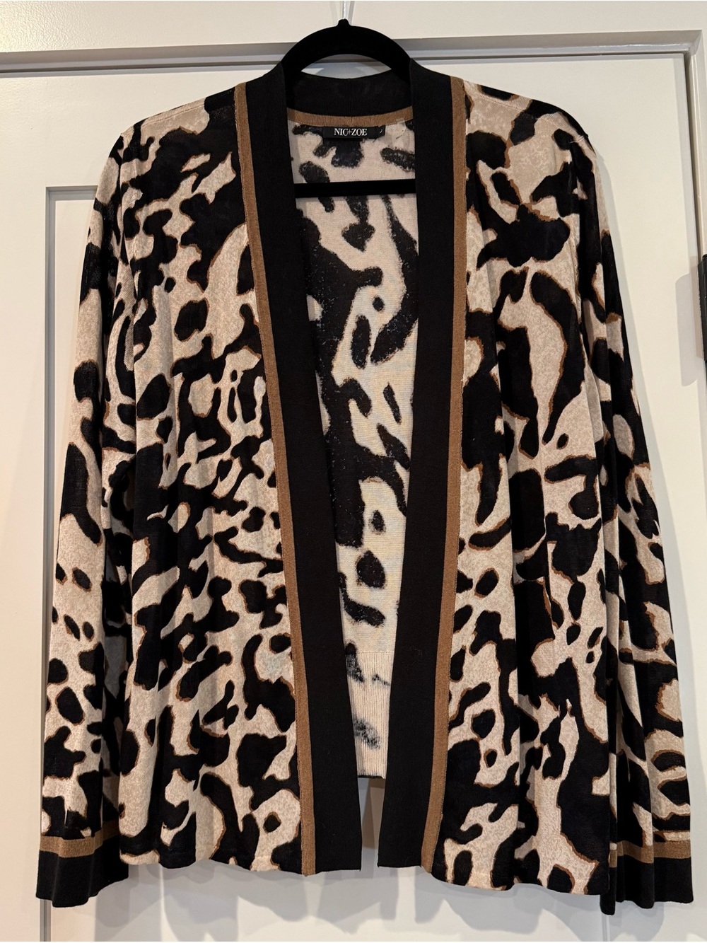 NIC+ZOE Animal-Print Open Cardigan